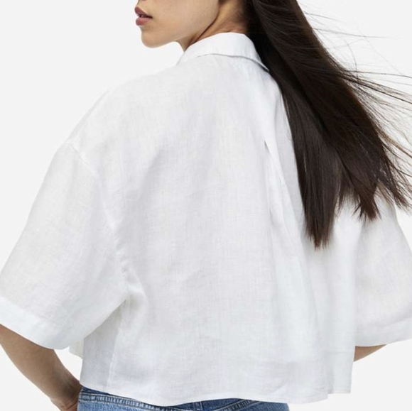 White Linen Blouse - Picture 3 of 5